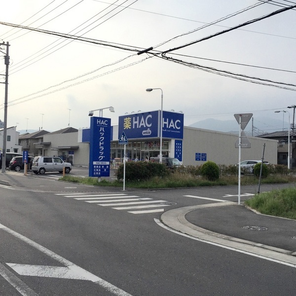 ハックドラッグ真田店まで110m