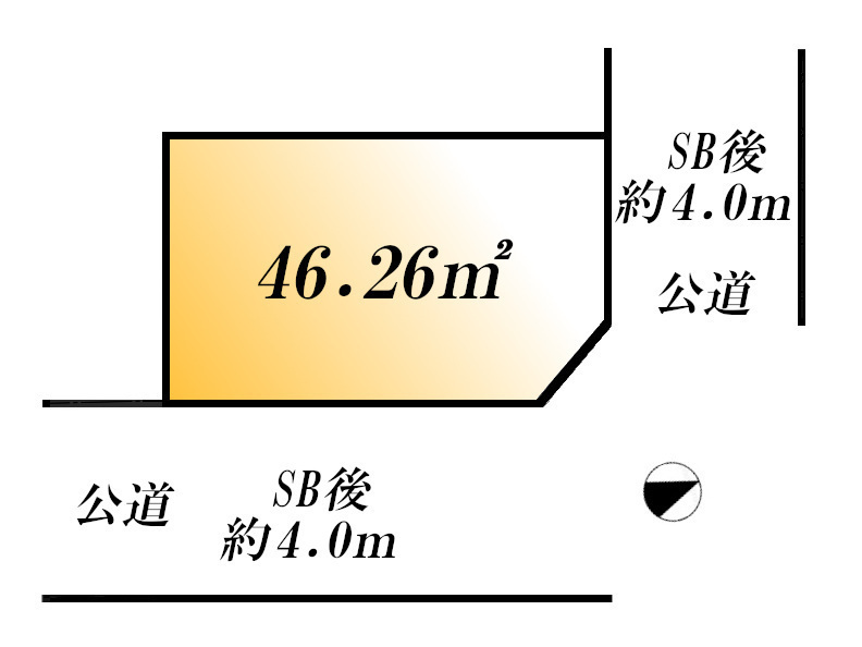    区画図　価格3780万円、1LDK+2S、土地面積46.26m2、建物面積83.09m2