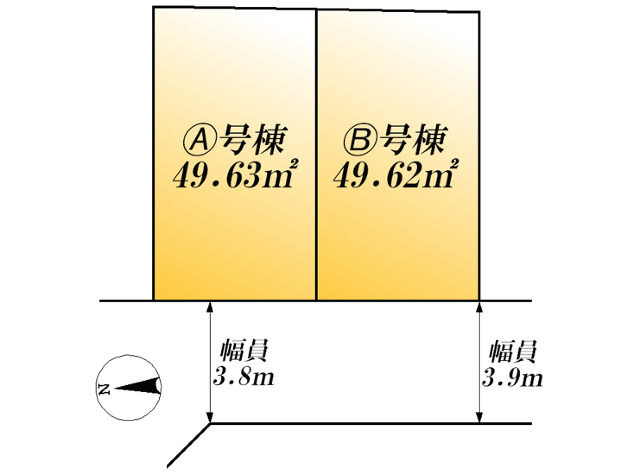   全体区画図(当該Ａ号棟)、価格5780万円、2LDK+2S、土地面積49.63m2、建物面積94.7m2