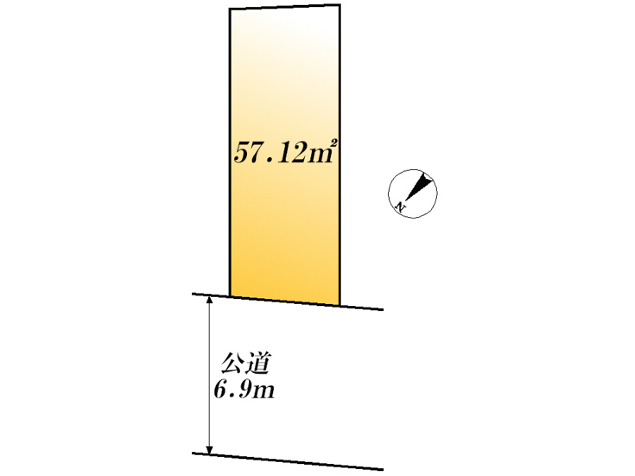   区画図　価格7480万円、2LDK+2S、土地面積57.12m2、建物面積100.25m2