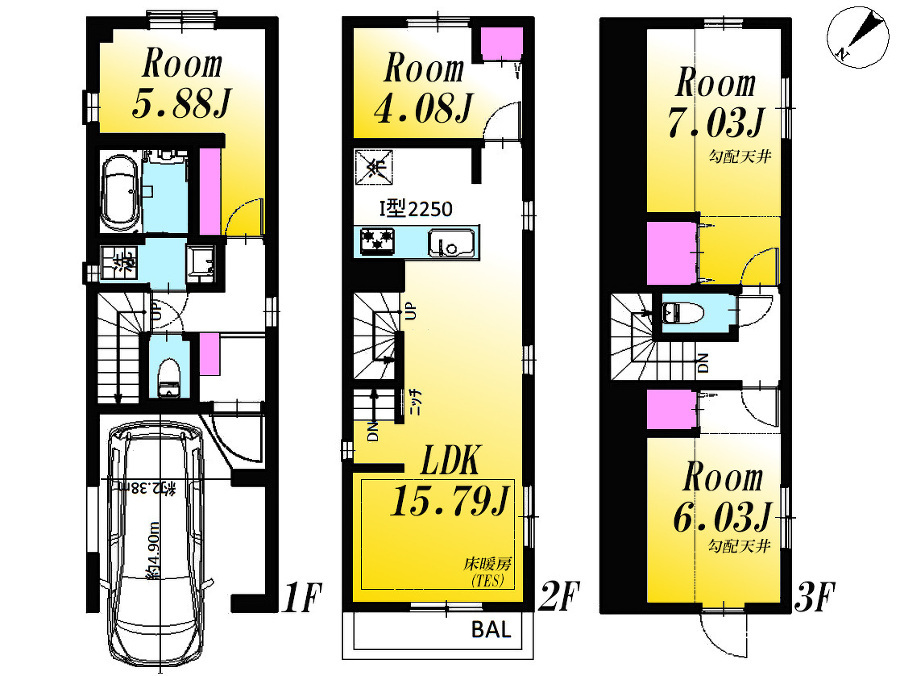  間取図　価格7480万円、2LDK+2S、土地面積57.12m2、建物面積100.25m2
