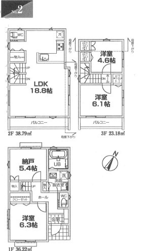 新築戸建　葛飾区東金町８丁目　2号棟　全3棟