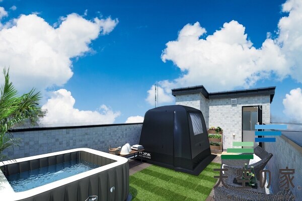   【同仕様】スカイバルコニーで素敵な休日を！ 広々とした空間で休日に友人などを呼んでBBQや，お子様のプールなどで遊べますね♪ 屋上庭園でゆったりとした時間を過ごしませんか♪