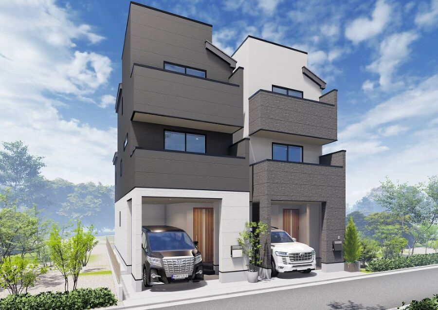   洗練された美しいデザインのシンプルモダンな戸建。美しい街並みに溶け込んだ上質な暮らし感じさせ、心も満たしてくれるお住まいです。完成予想図