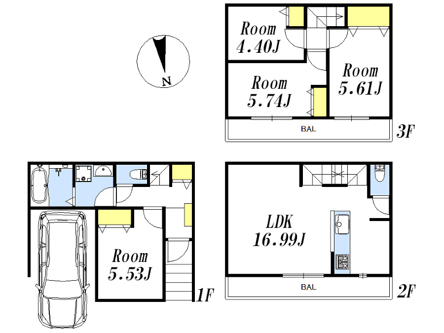  建物プラン例4LDK、土地価格5886万円、土地面積62.09m2、建物価格2794万円、建物面積86.32m2