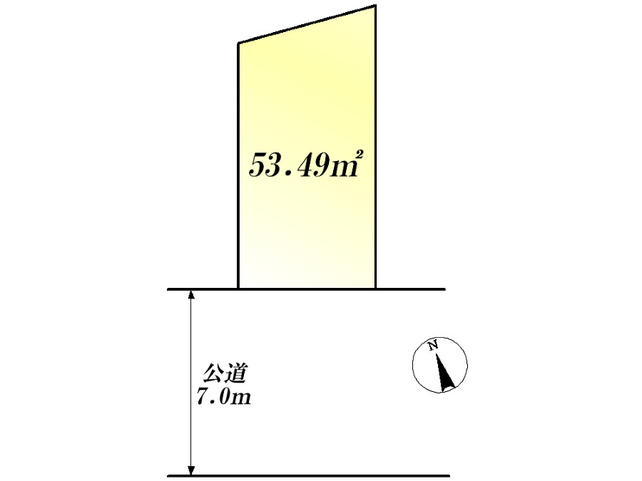   区画図　土地価格3403万円、土地面積53.49ｍ2