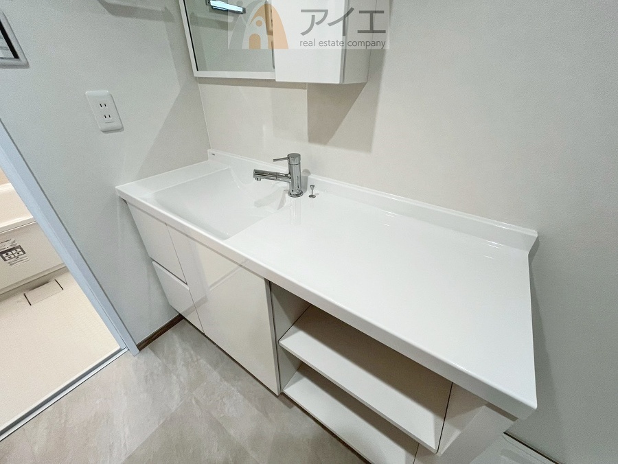 ハンドシャワー付き、使いやすい洗面台