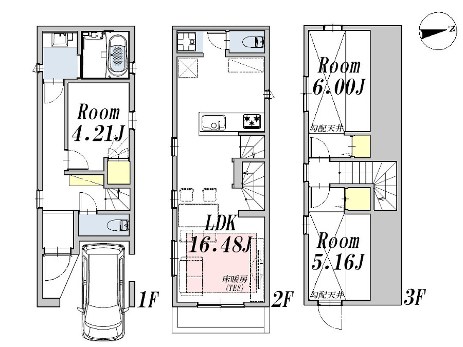   間取図(Ｂ号棟)、価格5880万円、1LDK+2S、土地面積48.79m2、建物面積84.72m2