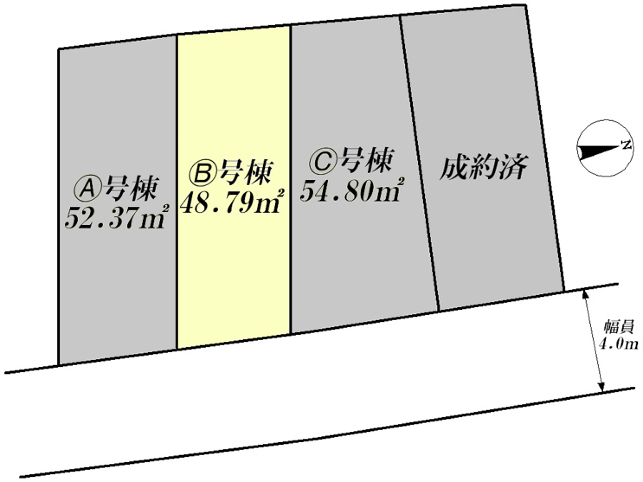   全体区画図(当該Ｂ号棟)、価格5880万円、1LDK+2S、土地面積48.79m2、建物面積84.72m2