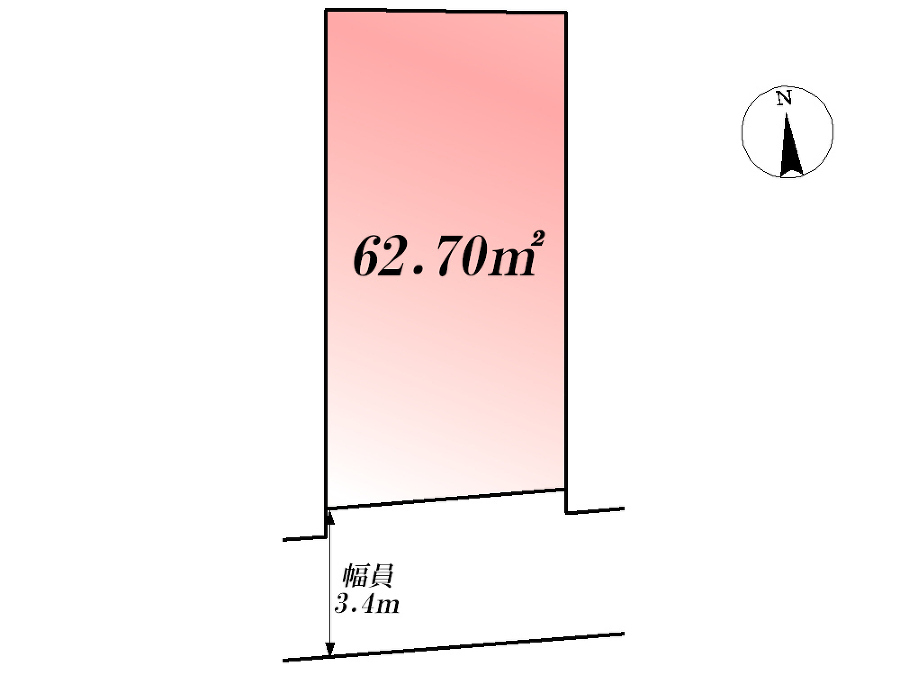   区画図　土地価格6162万円、土地面積62.70ｍ2