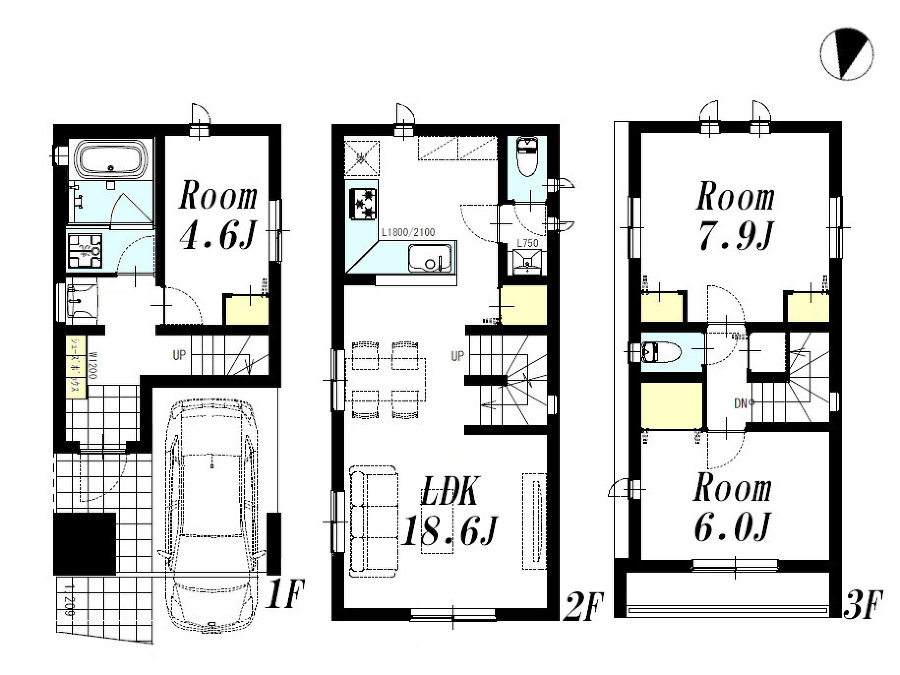   間取図　価格8380万円、2LDK+S、土地面積54.48m2、建物面積101.33m2