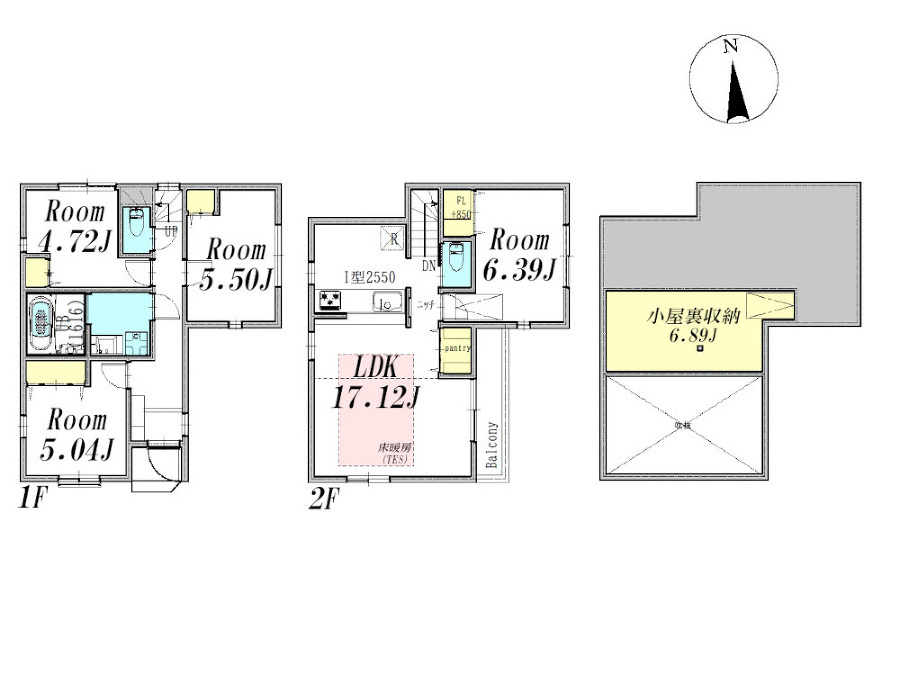   間取図　価格7380万円、4LDK、土地面積75.77m2、建物面積86.42m2
