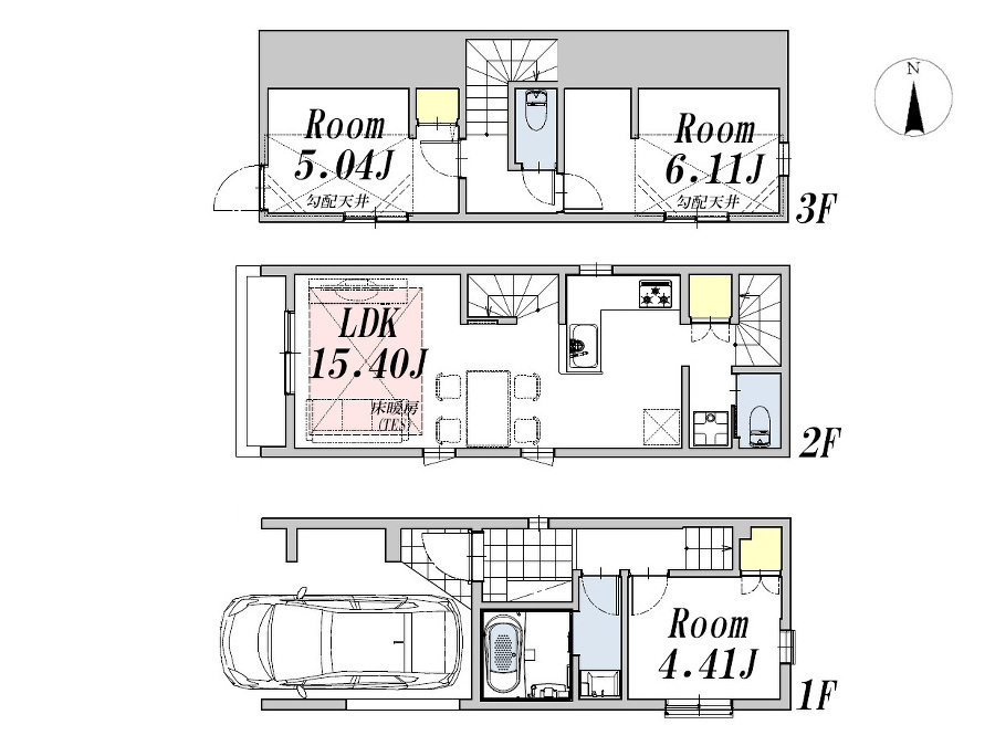   間取図(Ａ号棟)、価格6480万円、2LDK+S、土地面積48.08m2、建物面積86.49m2