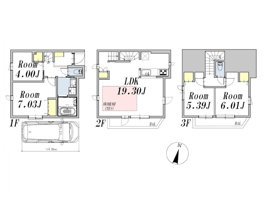   間取図　価格8310万円、4LDK、土地面積66.69m2、建物面積92.88m2