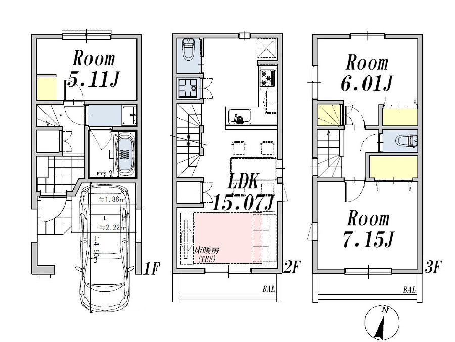   間取図　価格7680万円、2LDK+S、土地面積48.81m2、建物面積91.33m2