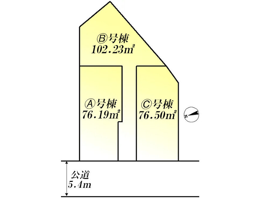   全体区画図（当該Ｃ号棟)、価格7780万円、1LDK+2S、土地面積76.5m2、建物面積77.32m2