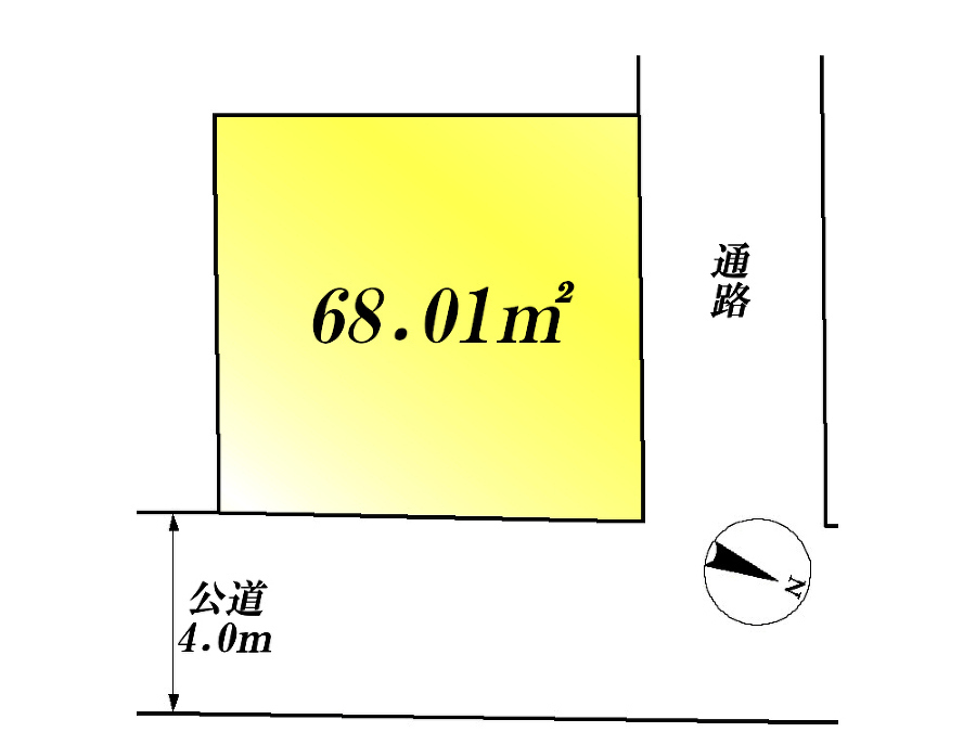    区画図　価格7680万円、2LDK+2S、土地面積68.01m2、建物面積95.57m2