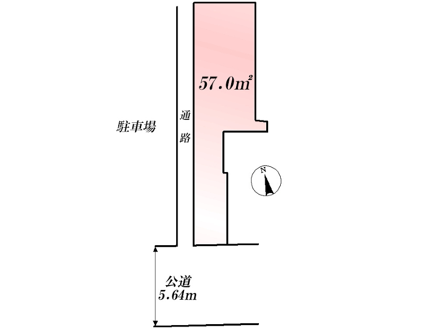    区画図　土地価格4625万円、土地面積57m2