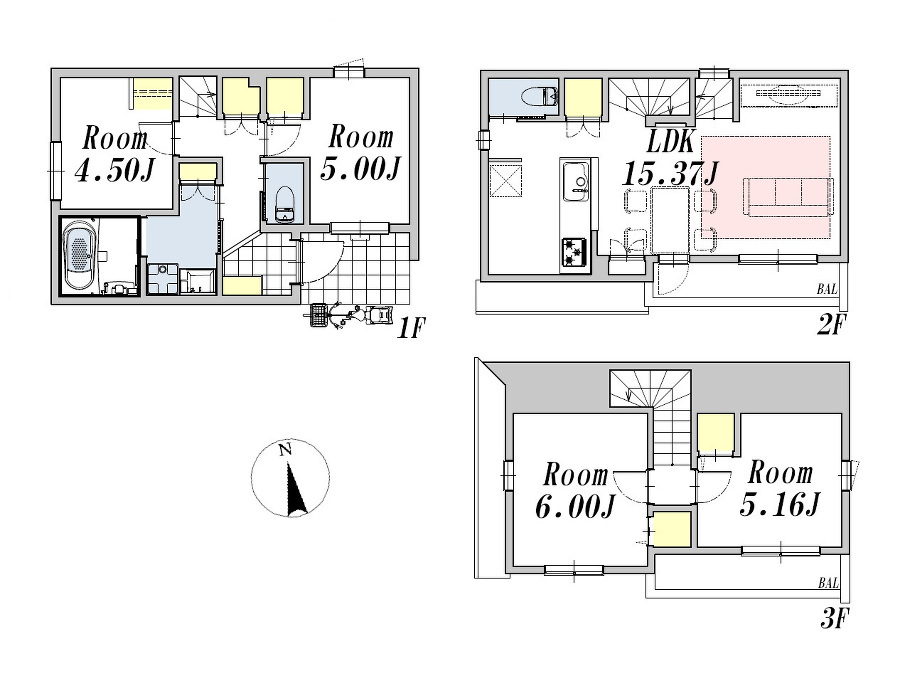   間取図　価格5680万円、3LDK+S、土地面積52.13m2、建物面積84.87m2