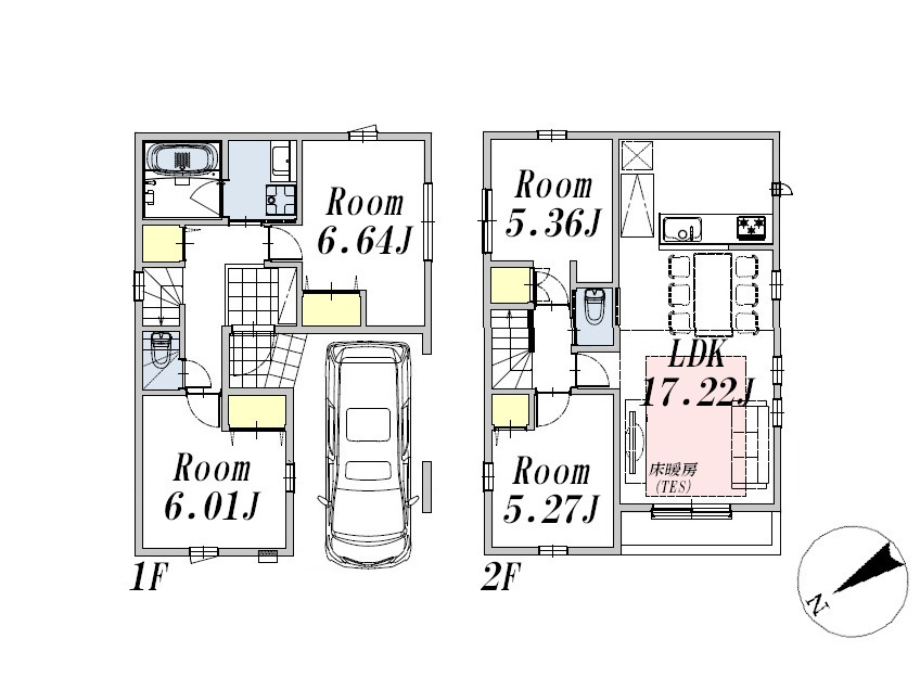   間取図(Ｃ号棟)、価格7980万円、3LDK+S、土地面積74.07m2、建物面積104.13m2