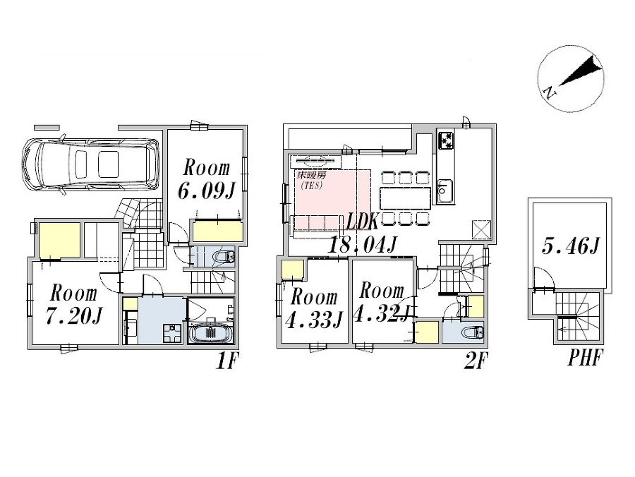   間取図(Ｂ号棟)、価格8780万円、3LDK+S、土地面積80.16m2、建物面積110.91m2