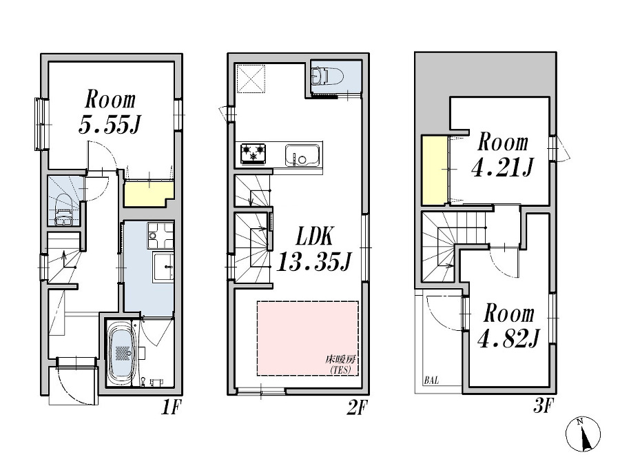   間取図　価格6880万円、1LDK+2S、土地面積55.7m2、建物面積68.77m2