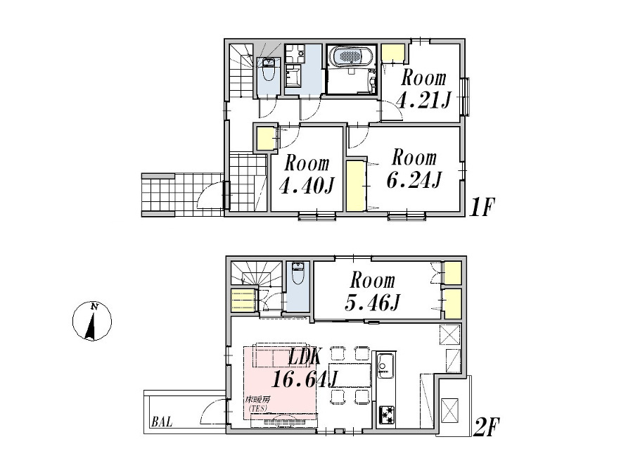   間取図　(Ｂ号棟)、価格9480万円、2LDK+2S、土地面積95.55m2、建物面積87.9m2
