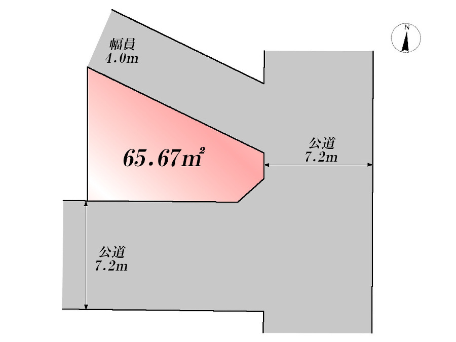    区画図　土地価格5668万円、土地面積65.67ｍ2