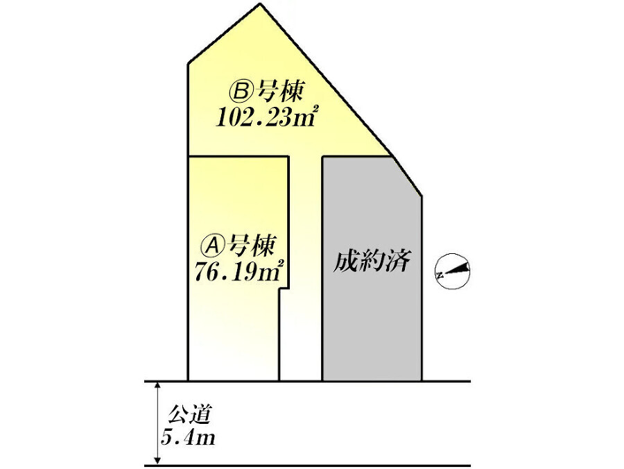   全体区画図（当該Ａ号棟)、価格7880万円、1LDK+2S、土地面積76.19m2、建物面積76.44m2