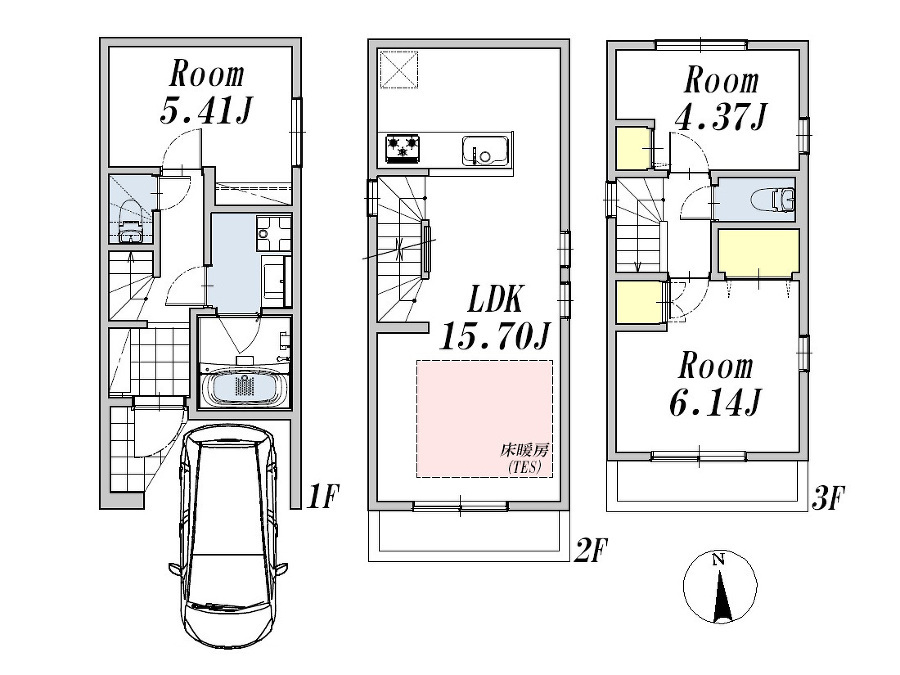  間取図(B号棟)、価格8280万円、2LDK+S、土地面積47.34m2、建物面積81.13m2