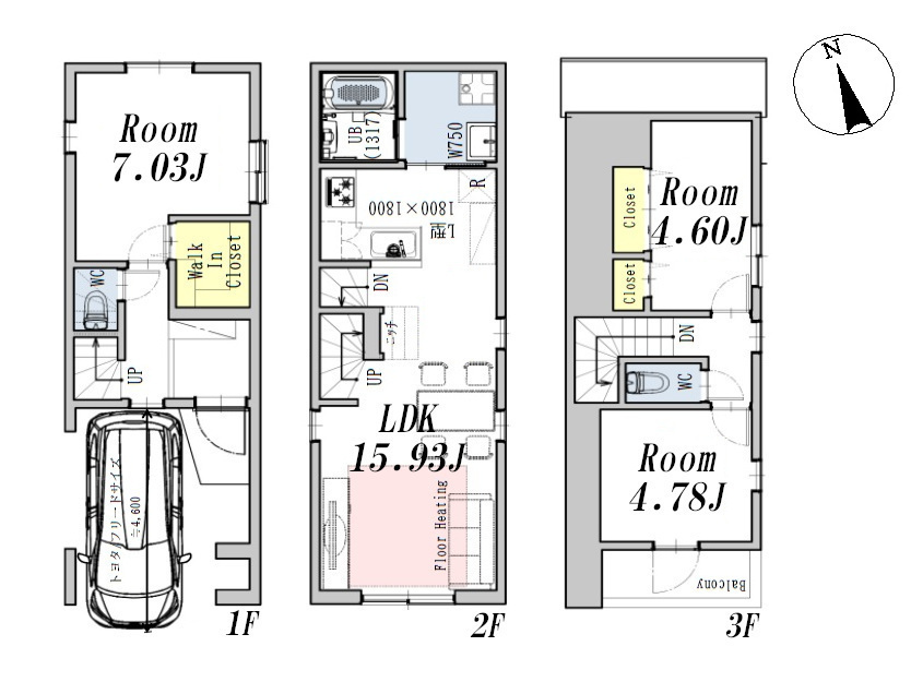   間取図　価格6480万円、2LDK+S、土地面積52.99m2、建物面積95.69m2