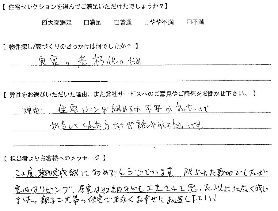 住宅ローンが組めるか不安があった。